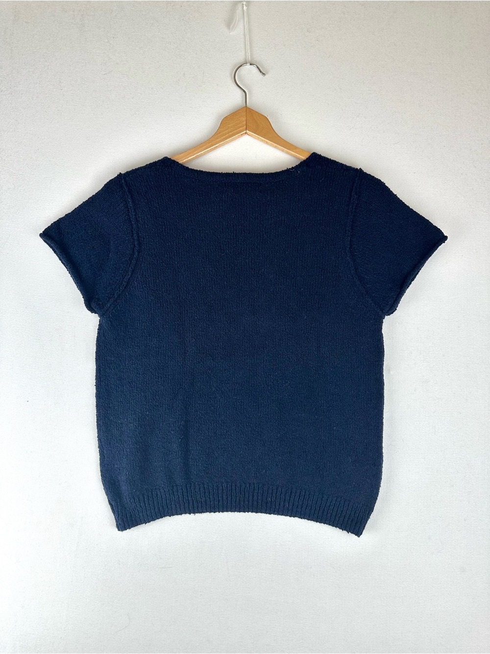 Anthropologie Short Sleeve Textured V-Neck Sweater Tee - Picture 6 of 9